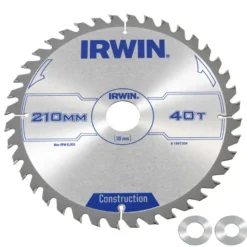 IRWIN cirkelzaagblad Ø210 mm. Inclusief reduceerringen waardoor geschikt voor asgat 16, 20 en 30 mm, vertanding 40T New