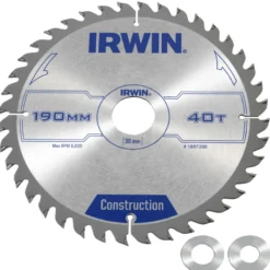 IRWIN cirkelzaagblad Ø190 mm. Inclusief reduceerringen waardoor geschikt voor asgat 16, 20 en 30 mm, vertanding 40T Discount