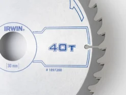 IRWIN cirkelzaagblad Ø190 mm. Inclusief reduceerringen waardoor geschikt voor asgat 16, 20 en 30 mm, vertanding 40T Discount
