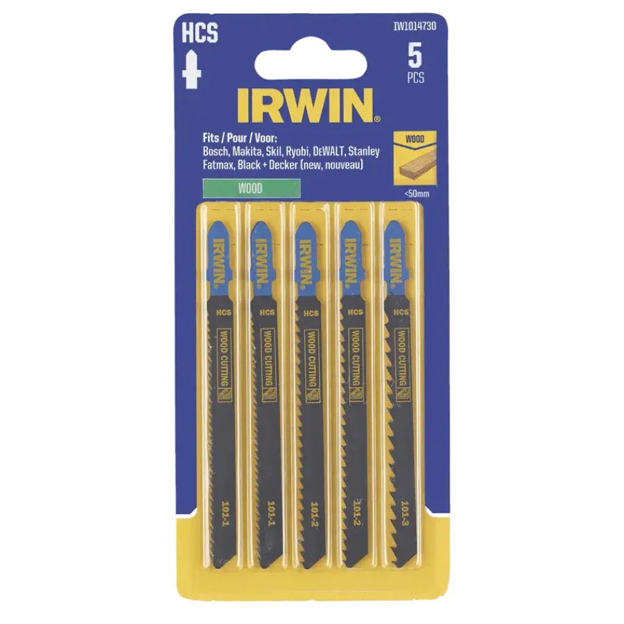 IRWIN decoupeerzaagbladenset T-aansluiting voor hout - 5-delig New