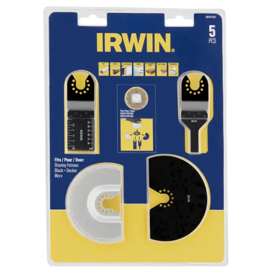 IRWIN multitool zaagbladenset voor BLACK+DECKER en Bosch- 4-delig