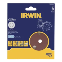 IRWIN schuurschijf rond Ø125 mm zelfhechtend K180, 5 stuks Online