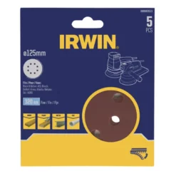 IRWIN schuurschijf rond Ø125 mm zelfhechtend K320, 5 stuks Clearance