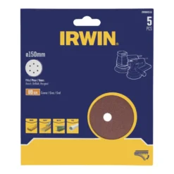 IRWIN schuurschijf rond Ø150 mm zelfhechtend K80, 5 stuks Best