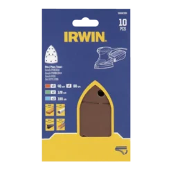IRWIN schuurvel voor multischuurmachines Bosch PSM, Skil, Lux, Metabo, zelfklevend K40/K80/K120/K180, 10 stuks Hot