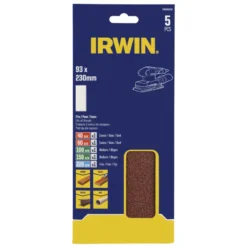 IRWIN schuurvel 230 x 93 mm K40/K60/K100/K150/K220 voor klembevestiging, zonder perforatie, 5 stuks. Discount