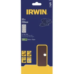 IRWIN schuurvel 230 x 93 mm K150 voor klembevestiging, met perforatie voor B+D, 5 stuks. Hot