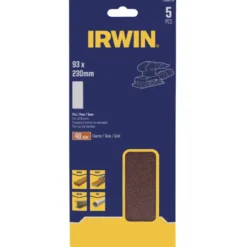 IRWIN schuurvel 230 x 93 mm K40 voor klembevestiging, zonder perforatie, 5 stuks. New
