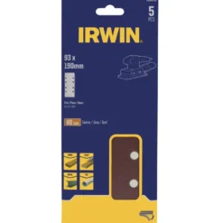 IRWIN schuurvel 190 x 93 mm K80 zelfhechtend, met perforatie voor Bosch, Skil, Gamma, Makita, Metabo, 5 stuks. Hot