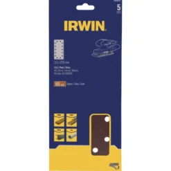 IRWIN schuurvel 230 x 115 mm K60 zelfhechtend, met perforatie, 5 stuks.