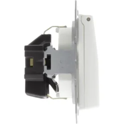 JUNG AS500 enkel geaard stopcontact met klep wit Best