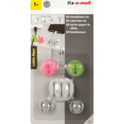 Fix-o-moll Kabelhouders BUNNY zelfklevend 4 kleuren 5 stuks Best