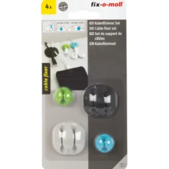 Fix-o-moll Kabelhouders zelfklevend 4 kleuren - 4 stuks Sale
