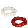 Kandelaar advent wit rood per stuk - h4,5xd20cm