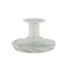 Kandelaar glas groen wit 11x11x7,5cm