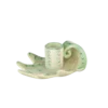 Kandelaar keramiek schelp groen