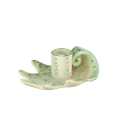 Kandelaar keramiek schelp groen