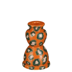 Kandelaar oranje - h15xd9,5cm