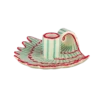Kandelaar schelp keramiek blauw/rood