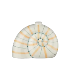 Kandelaar schelp oranje/blauw