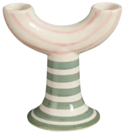 Kandelaar streep roze - h12xd12cm