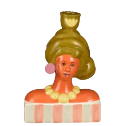 Kandelaar vrouw roze - l15xb8xh21cm