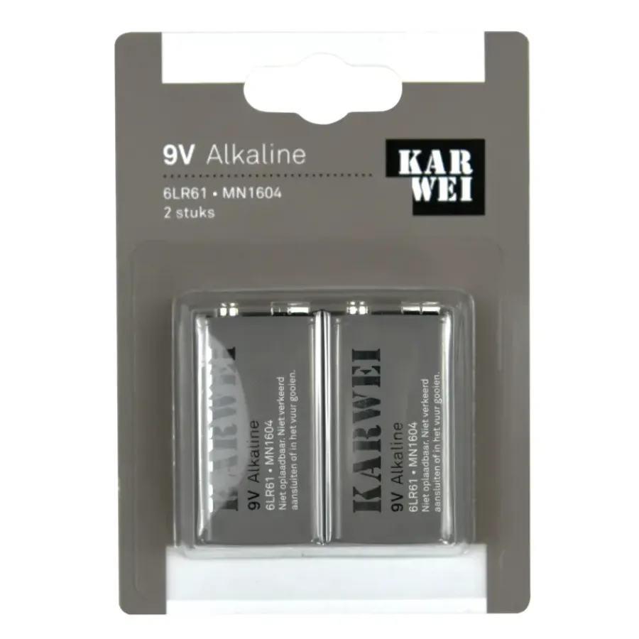 KARWEI Batterij Alkaline 9V 2 stuks Outlet