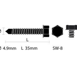 KARWEI damwandschroef 4,9x35 mm (10 stuks)