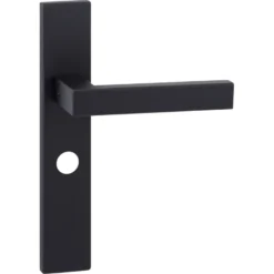 KARWEI deurkruk set Chelsea recht schild vrij-bezet sluiting 63/8 mm zwart RVS Online