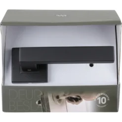 KARWEI deurkruk set Chelsea vierkant rozet zwart RVS Hot