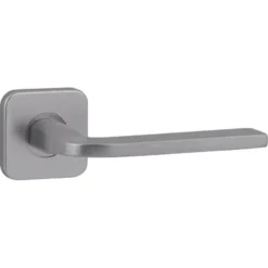 KARWEI deurkruk set Enzo vierkant rozet RVS look aluminium Best