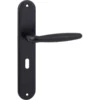 KARWEI deurkruk set Eros ovaal schild sleutelgat 56 mm zwart aluminium Outlet