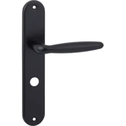 KARWEI deurkruk set Eros ovaal schild vrij-bezet sluiting 63/8 mm zwart aluminium Best