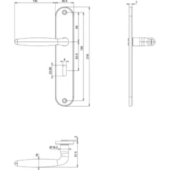KARWEI deurkruk set Eros ovaal schild sleutelgat 56 mm messing mat aluminium Hot