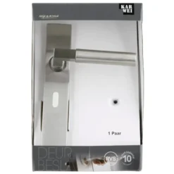 KARWEI deurkruk set Fulham recht schild sleutelgat 56 mm RVS Discount