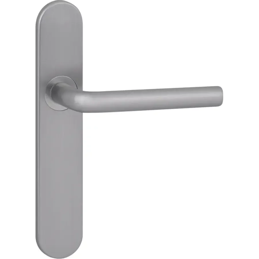 KARWEI deurkruk set Gino ovaal blind schild RVS look aluminium Outlet