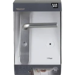 KARWEI deurkruk set Gino ovaal schild vrij-bezet sluiting 63/8 mm RVS look aluminium Discount