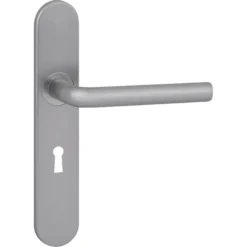 KARWEI deurkruk set Gino ovaal schild sleutelgat 56 mm RVS look aluminium Online