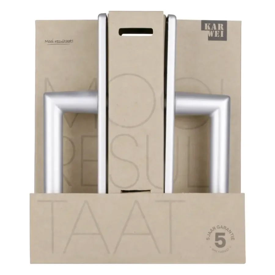 KARWEI deurkruk set Greece recht schild sleutelgat 56 mm ANOX aluminium mat Hot