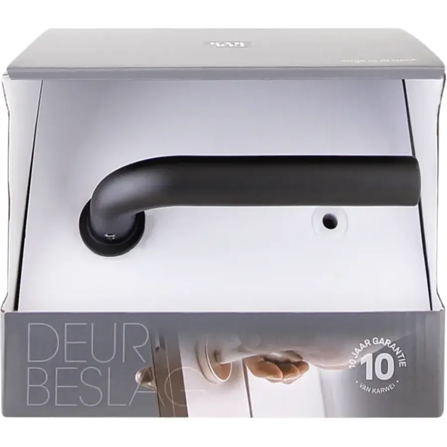 KARWEI deurkruk set Henry rond rozet klein zwart RVS Outlet