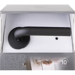 KARWEI deurkruk set Henry rond rozet zwart RVS Sale