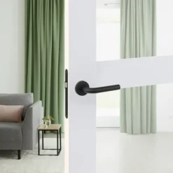 KARWEI deurkruk set Henry rond rozet zwart RVS Sale