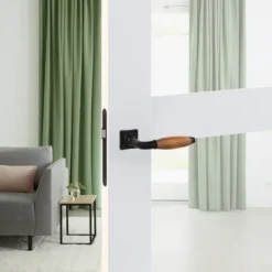 KARWEI deurkruk set Jennifer vierkant rozet zwart messing New