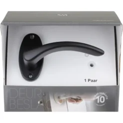 KARWEI deurkruk set Jules patent schild zwart aluminium Clearance