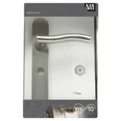 KARWEI deurkruk set Kevin ovaal schild vrij-bezet sluiting 63/8 mm RVS Outlet