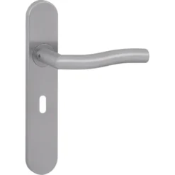 KARWEI deurkruk set Kevin ovaal schild sleutelgat 56 mm RVS Outlet