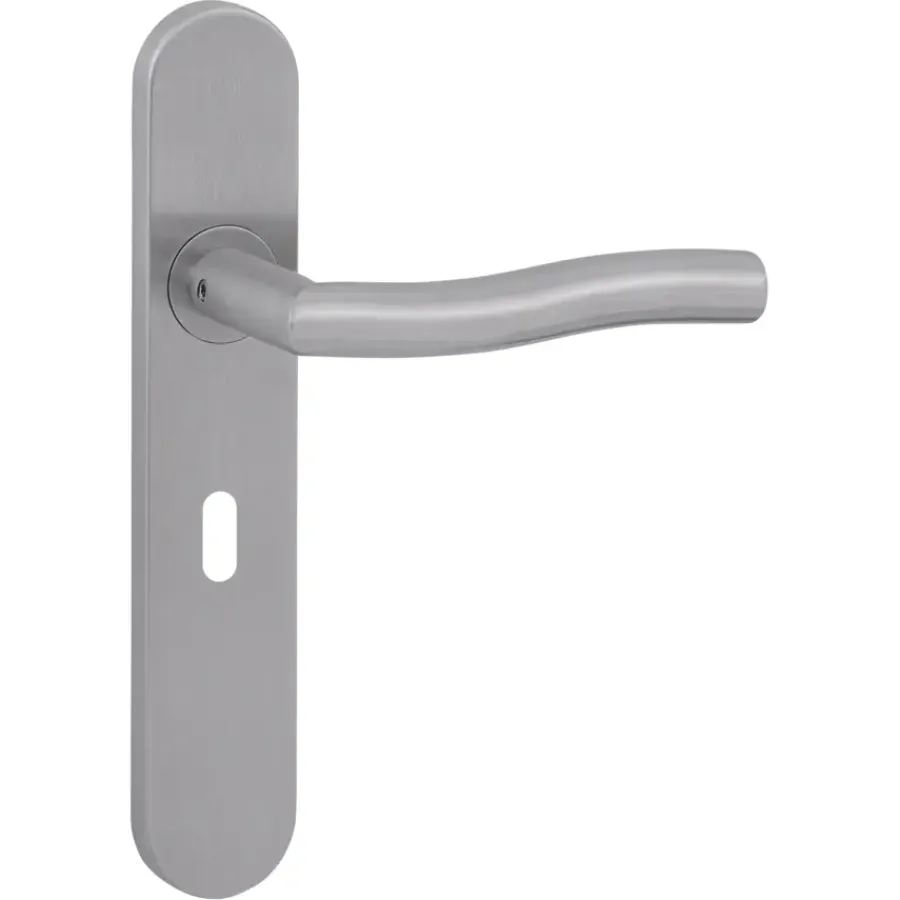 KARWEI deurkruk set Kevin ovaal schild sleutelgat 56 mm RVS Outlet