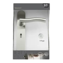 KARWEI deurkruk set Kevin ovaal schild sleutelgat 56 mm RVS Outlet
