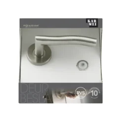 KARWEI deurkruk set Kevin rond rozet RVS Clearance