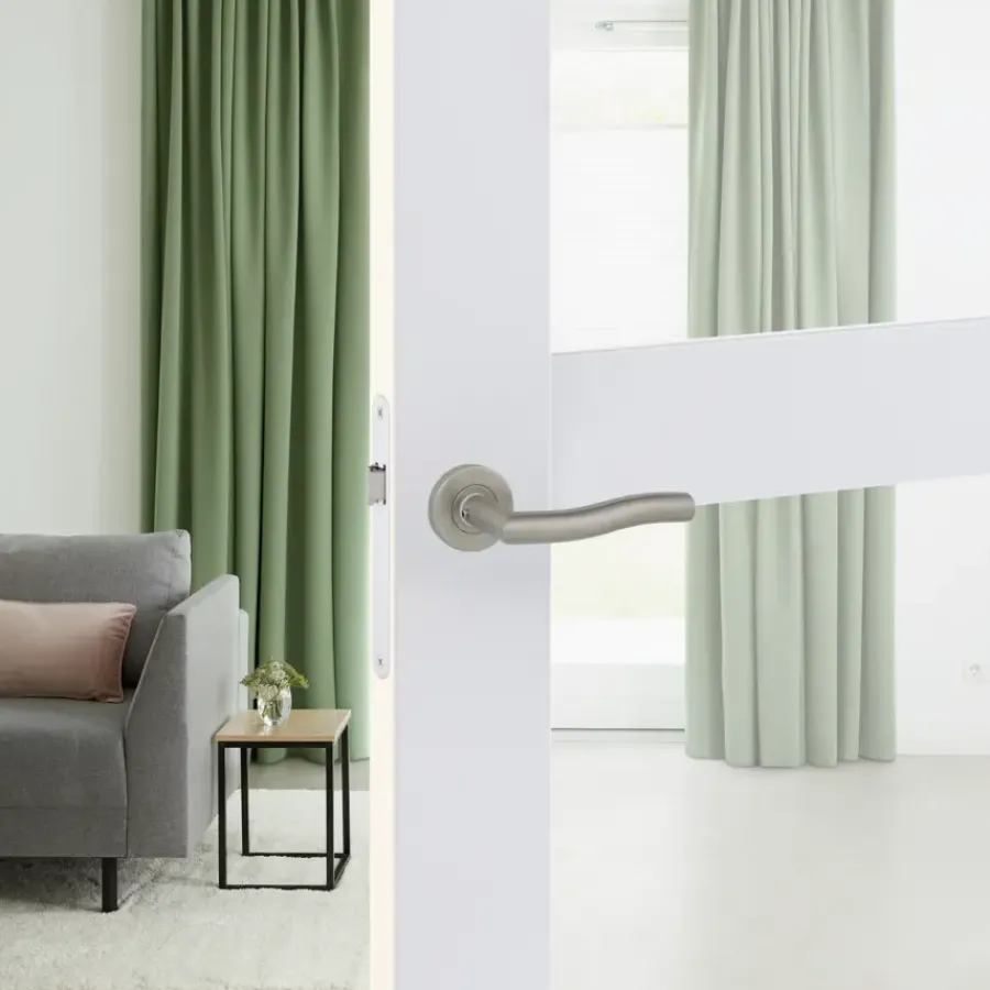 KARWEI deurkruk set Kevin rond rozet RVS Clearance